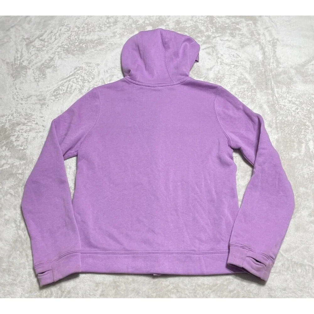 Nike Sportswear Club Hoodie Girls Large Purple Fleece Full Zip Logo Sweatshirt